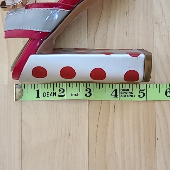 Baldi London Red High Heels Sexy Open Toe Sandals Size 7.5 - Picture 10 of 11